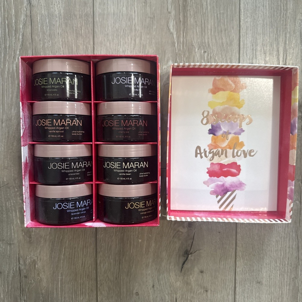 Josie Maran Whipped Argan Oil Body Butter Creamery 8-Pc Set 4oz Jars NEW sealed
